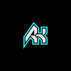 AK blue light logo esport concept gaming initial