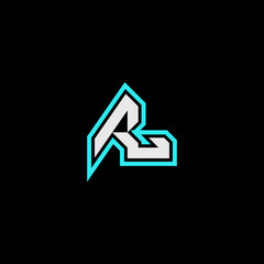 AL blue light logo esport concept gaming initial