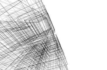 abstract architectural background 3d illustration