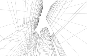 Modern architecture vector 3d illustration