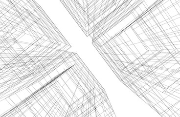 Fototapeta premium Modern architecture vector 3d illustration