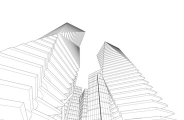 Modern architecture vector 3d illustration
