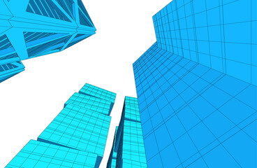 Obraz na płótnie Canvas Modern architecture vector 3d illustration