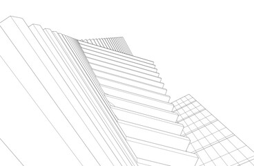 Modern architecture vector 3d illustration