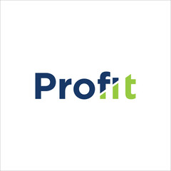 Profit text logo and bar chart vector