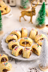 Cucidati italian christmas coockies in christmas background