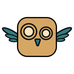 Abstract color doodle character