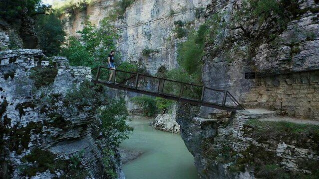 Aerial View of scenic Canyon Osumit, Albania