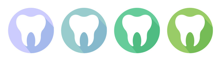 Set of tooth. Shiny, healthy tooth vector icon.Tooth icon, Teeth sign. Dental care logo, Dental clinic icon. Vector flat illustration	
