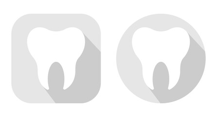 Set of tooth. Shiny, healthy tooth vector icon.Tooth icon, Teeth sign. Dental care logo, Dental clinic icon. Vector flat illustration	
