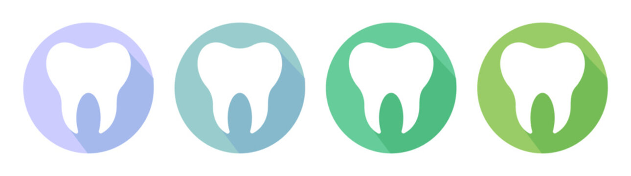 Set of tooth. Shiny, healthy tooth vector icon.Tooth icon, Teeth sign. Dental care logo, Dental clinic icon. Vector flat illustration	
