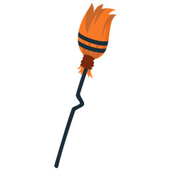 Broom halloween illustration PNG isolated on transparent background. Broom. Halloween PNG.