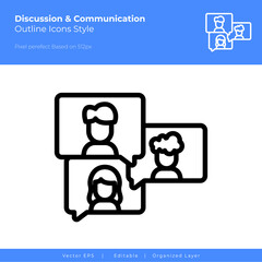 online discussion .outline icon style. Vector icon
