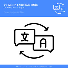 translate .outline icon style. Vector icon