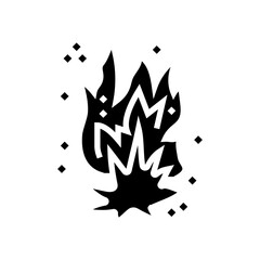 sparkle fire glyph icon vector. sparkle fire sign. isolated symbol illustration