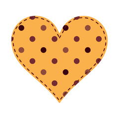 Patchwork heart yellow pattern pink and burgundy polka dots