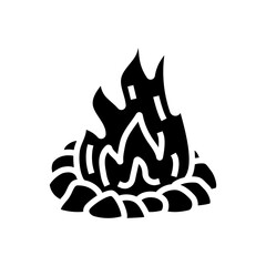 campfire glyph icon vector. campfire sign. isolated symbol illustration