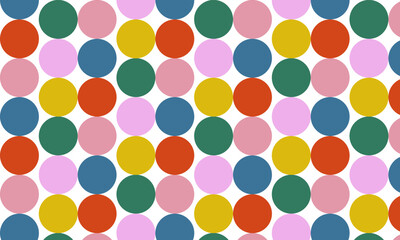 colored pattern seamless, circles in retro style on transparent background