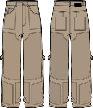 Patchwork Pant. Baggy Cargo Pants Wide Leg Fashion