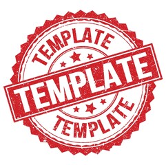 TEMPLATE text on red round stamp sign