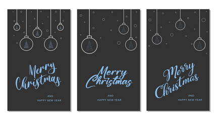 Fototapeta na wymiar Merry Christmas and Happy New Year greeting cards.