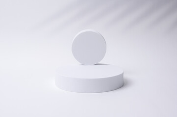 White circle mockup  with empty white background , Product show concept