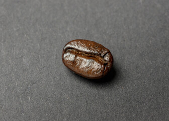 Coffee bean roasted on black background
