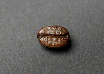 Coffee bean roasted on black background