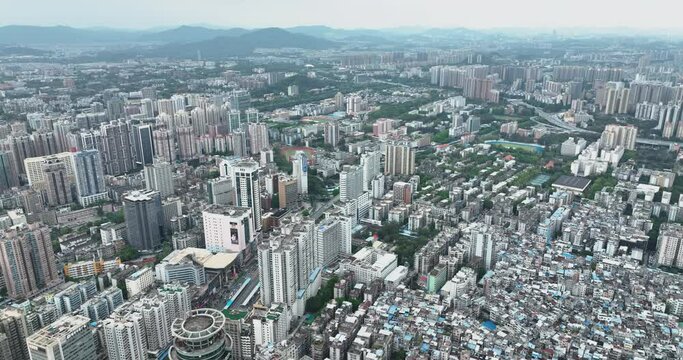 aerial view of downtown Guangzhou, China