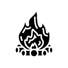 bonfire fire glyph icon vector. bonfire fire sign. isolated symbol illustration