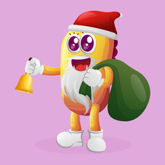 Cute yellow monster santa claus christmas