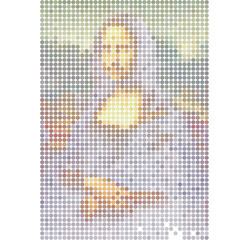 De Vinci Mona Lisa digital dots pixels version. Pixel art mona lisa la Joconde transparent for dark backgound.