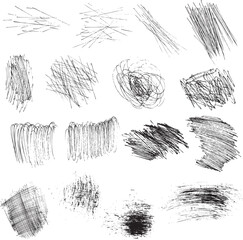 Collection of ink scrawl isolated vector. Hand-drawn scribble set.  - obrazy, fototapety, plakaty