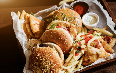 Fresh tasty burgers