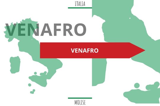 Venafro: Illustration mit dem Namen der italienischen Stadt Venafro