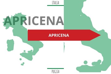 Apricena: Illustration mit dem Namen der italienischen Stadt Apricena