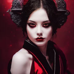 Mystische schöne fiktive Frau mit schönem Make-up. Gothic Mystery Girl. © designprojects