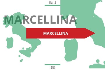 Marcellina: Illustration mit dem Namen der italienischen Stadt Marcellina © Modern Design & Foto