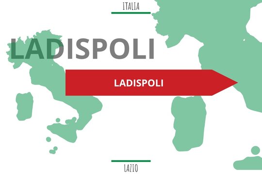 Ladispoli: Illustration mit dem Namen der italienischen Stadt Ladispoli