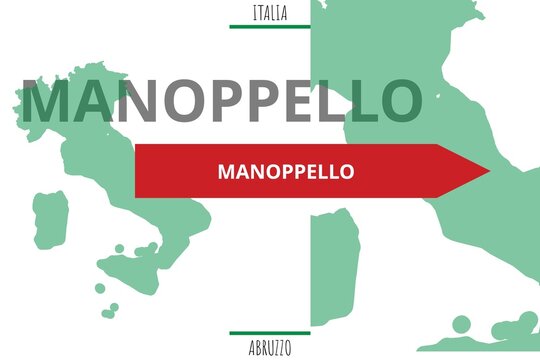 Manoppello: Illustration mit dem Namen der italienischen Stadt Manoppello