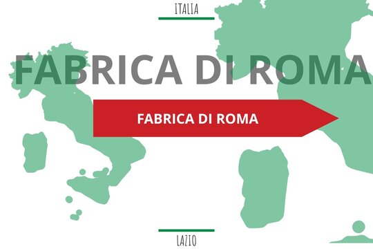 Fabrica di Roma: Illustration mit dem Namen der italienischen Stadt Fabrica di Roma