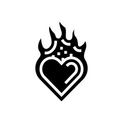 passion fire glyph icon vector. passion fire sign. isolated symbol illustration