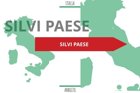 Silvi Paese: Illustration mit dem Namen der italienischen Stadt Silvi Paese