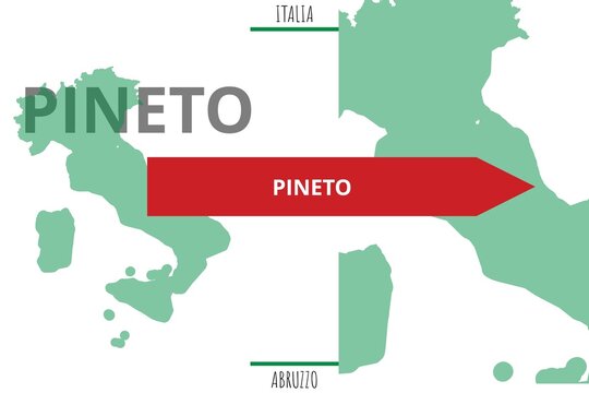 Pineto: Illustration mit dem Namen der italienischen Stadt Pineto
