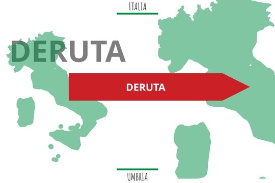 Deruta: Illustration mit dem Namen der italienischen Stadt Deruta
