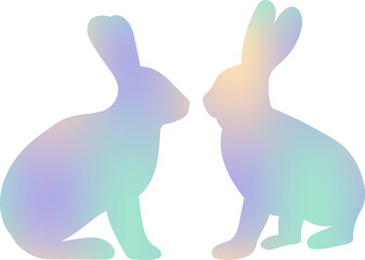 rabbits silhouette design isolated vector