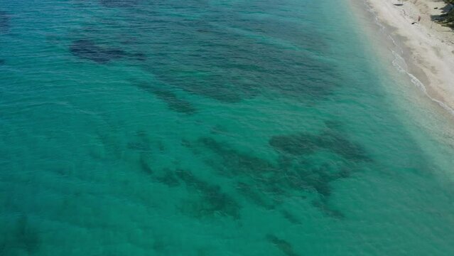 Aerial Reveal of Albanian Coastline with beautiful crystal clear water
