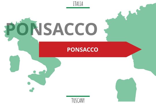 Ponsacco: Illustration mit dem Namen der italienischen Stadt Ponsacco