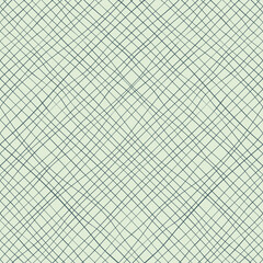 Naklejka premium Diagonal wavy lines grid structure seamless pattern.Cross hand-drawn diagonal vector background.