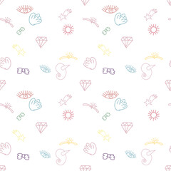 A seamless pattern for a cool holiday paper or a background for princesses. - 539185398